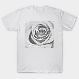 White Rose Flower Detail Macro T-Shirt